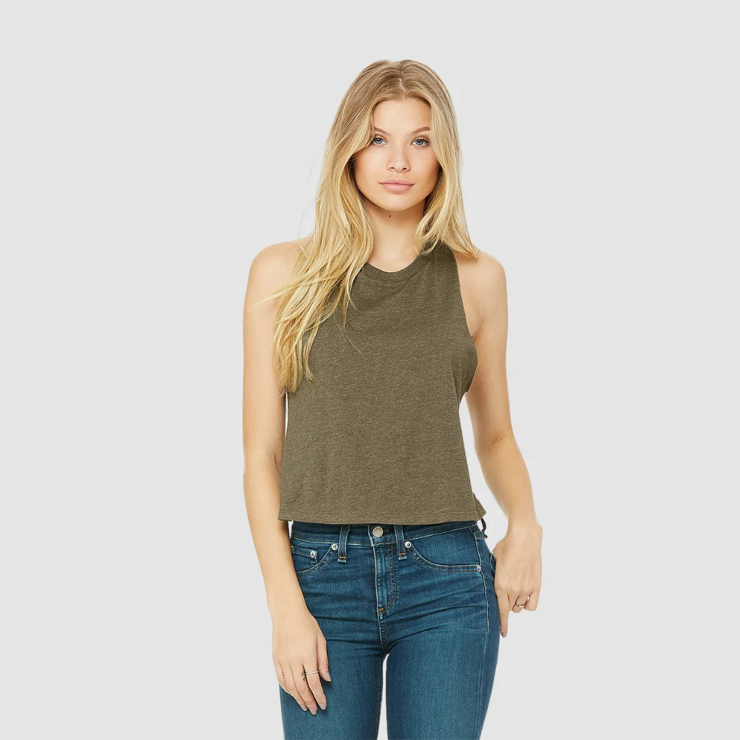 Women's Cropped Slim Racer Tank Top main image 1